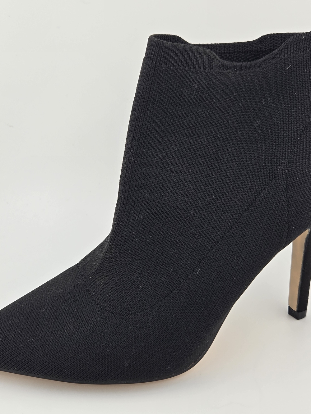 Cushionaire Women's Genie Stretch Knit Heel Pointed-Toe Black Ankle Bootie